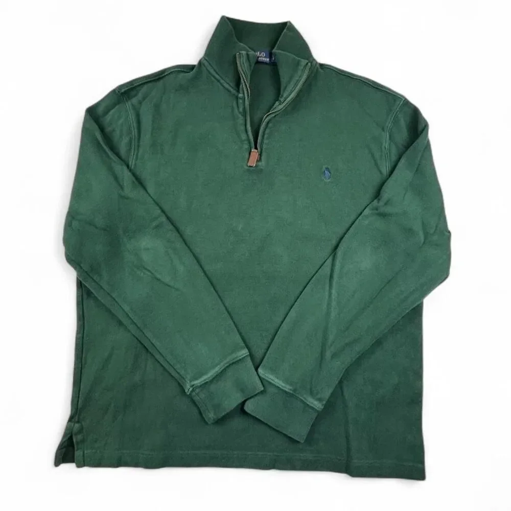 Polo Ralph Lauren Quarter Zip Sweatshirt Men’s L Green Pullover